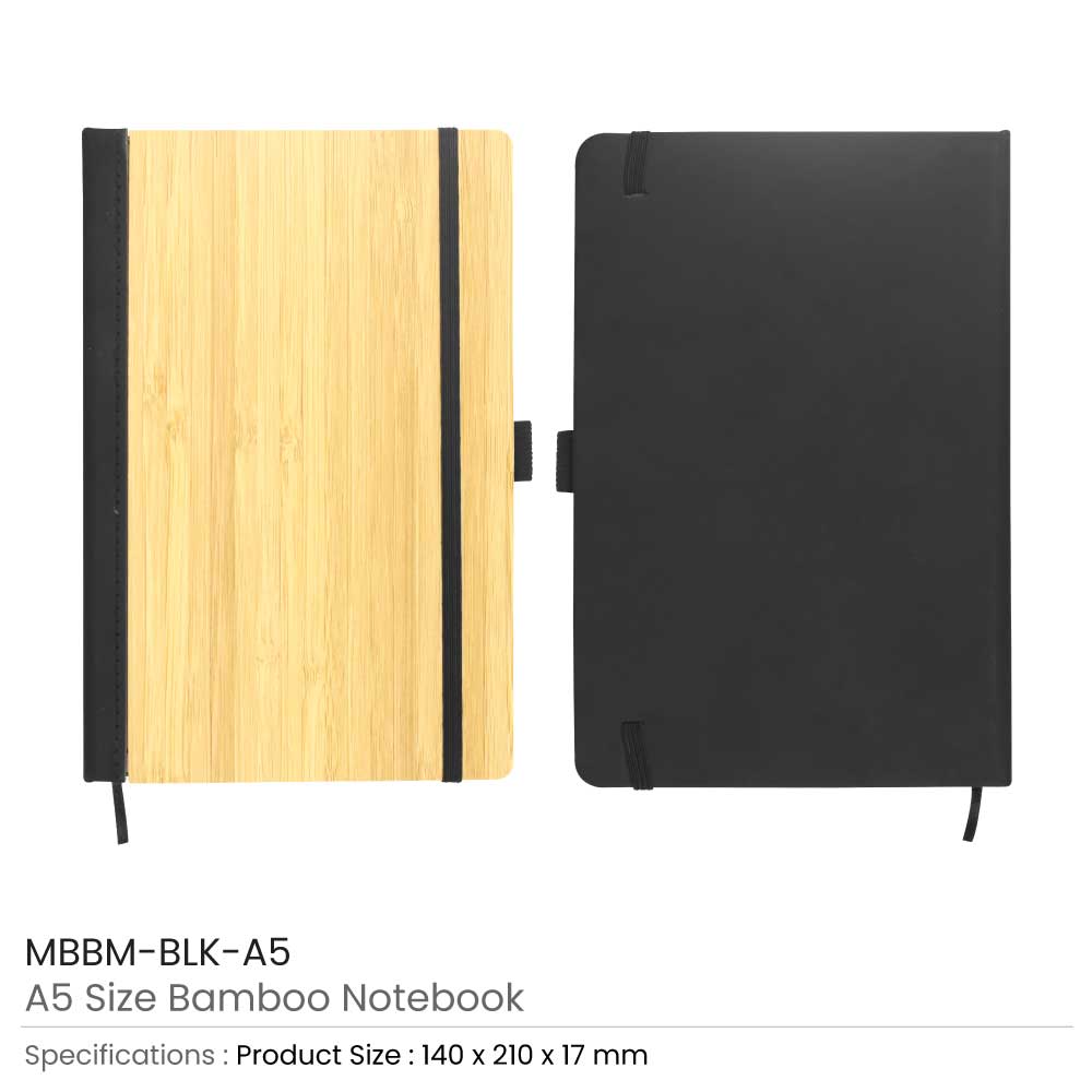 A5 size Bamboo Notebooks with Pen Loop & Page Marker - Boon Creatives